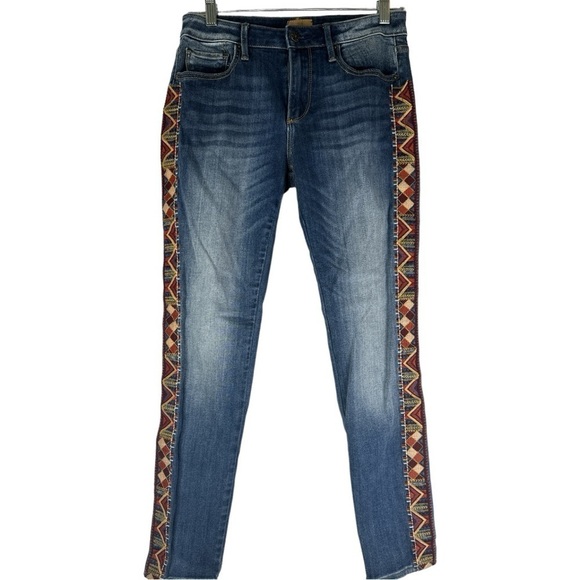 Driftwood Jackie High Rise Skinny Jeans Embroidered Sz: 27 - Picture 2 of 12